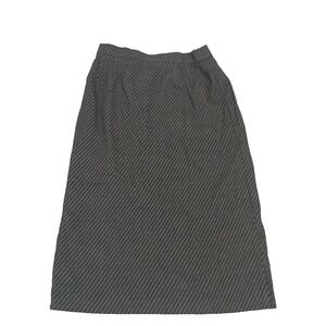 Louis Feraud Vintage Women's Black Gray Striped Skirt US‎ 14 MADE IN W.GERMANY